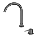 MECCA HOB BASIN MIXER ROUND SWIVEL SPOUT GUN METAL GREY
