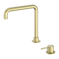 MECCA HOB BASIN MIXER SQUARE SWIVEL SPOUT BRUSHED GOLD