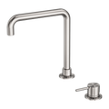 MECCA HOB BASIN MIXER SQUARE SWIVEL SPOUT BRUSHED NICKEL