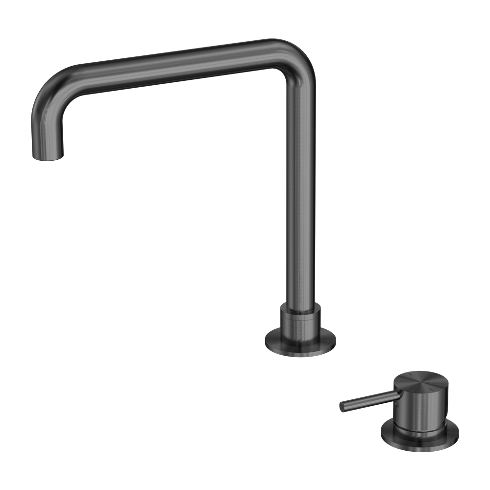 MECCA HOB BASIN MIXER SQUARE SWIVEL SPOUT GUN METAL GREY
