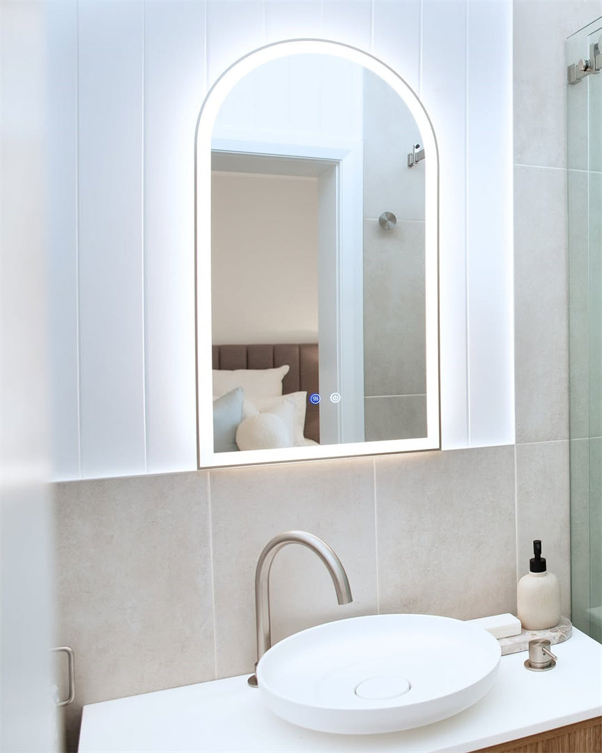 MECCA HOB BASIN MIXER ROUND SWIVEL SPOUT BRUSHED NICKEL