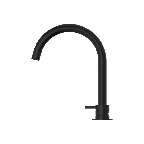 MECCA HOB BASIN MIXER ROUND SWIVEL SPOUT MATTE BLACK