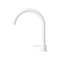 MECCA HOB BASIN MIXER ROUND SWIVEL SPOUT MATTE WHITE