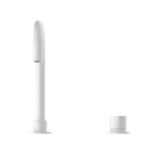 MECCA HOB BASIN MIXER ROUND SWIVEL SPOUT MATTE WHITE