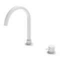 MECCA HOB BASIN MIXER ROUND SWIVEL SPOUT MATTE WHITE