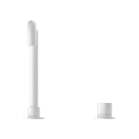 MECCA HOB BASIN MIXER SQUARE SWIVEL SPOUT MATTE WHITE