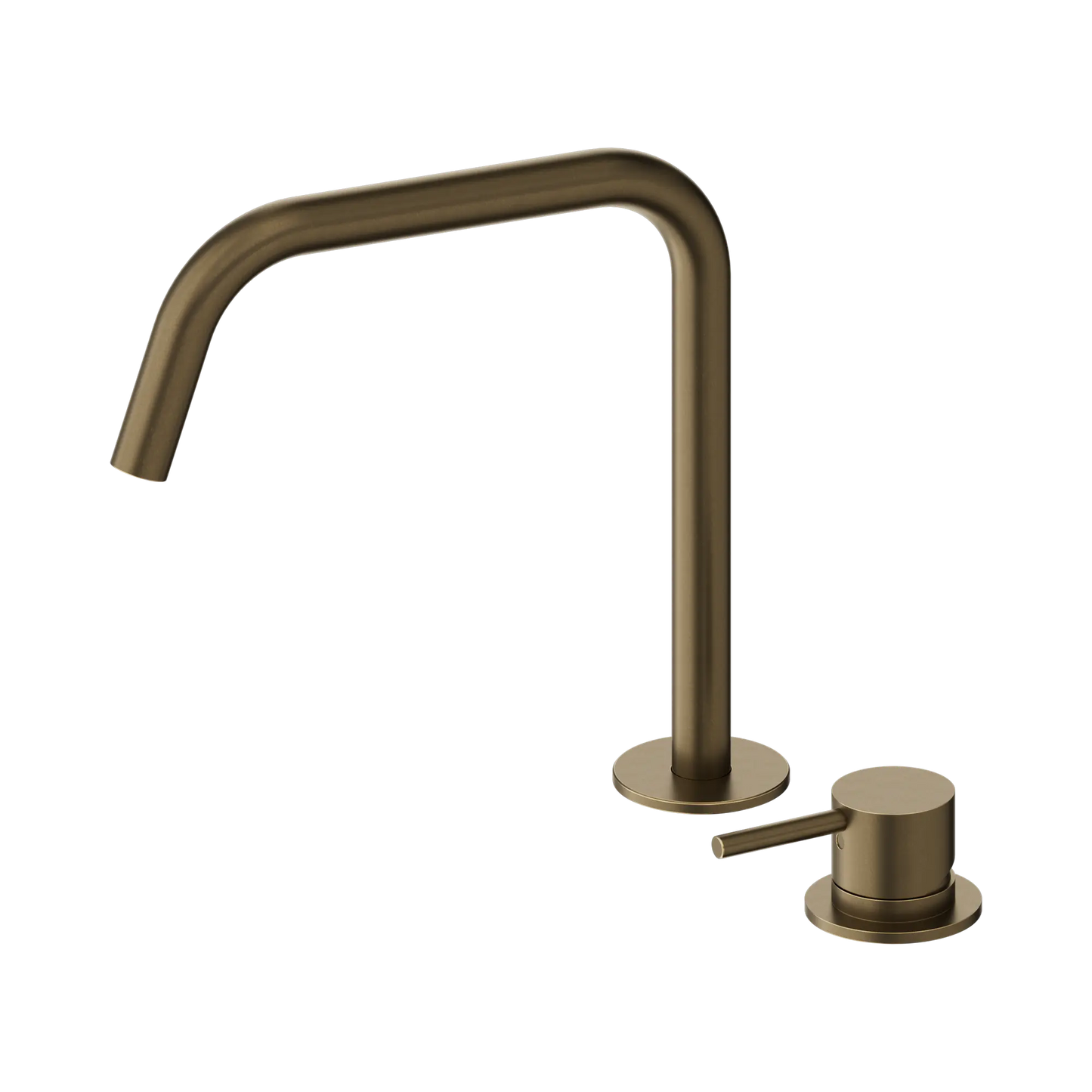Mecca Hob Bath/Kitchen Mixer Set Edge Spout II Tumbled Antique Brass