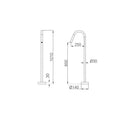 MECCA FREESTANDING BATH SPOUT ONLY GUN METAL GREY