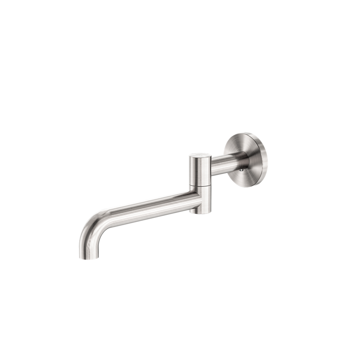 MECCA WALL MOUNTED SWIVEL BATH SPOUT ONLY 225MM BRUSHED NICKEL