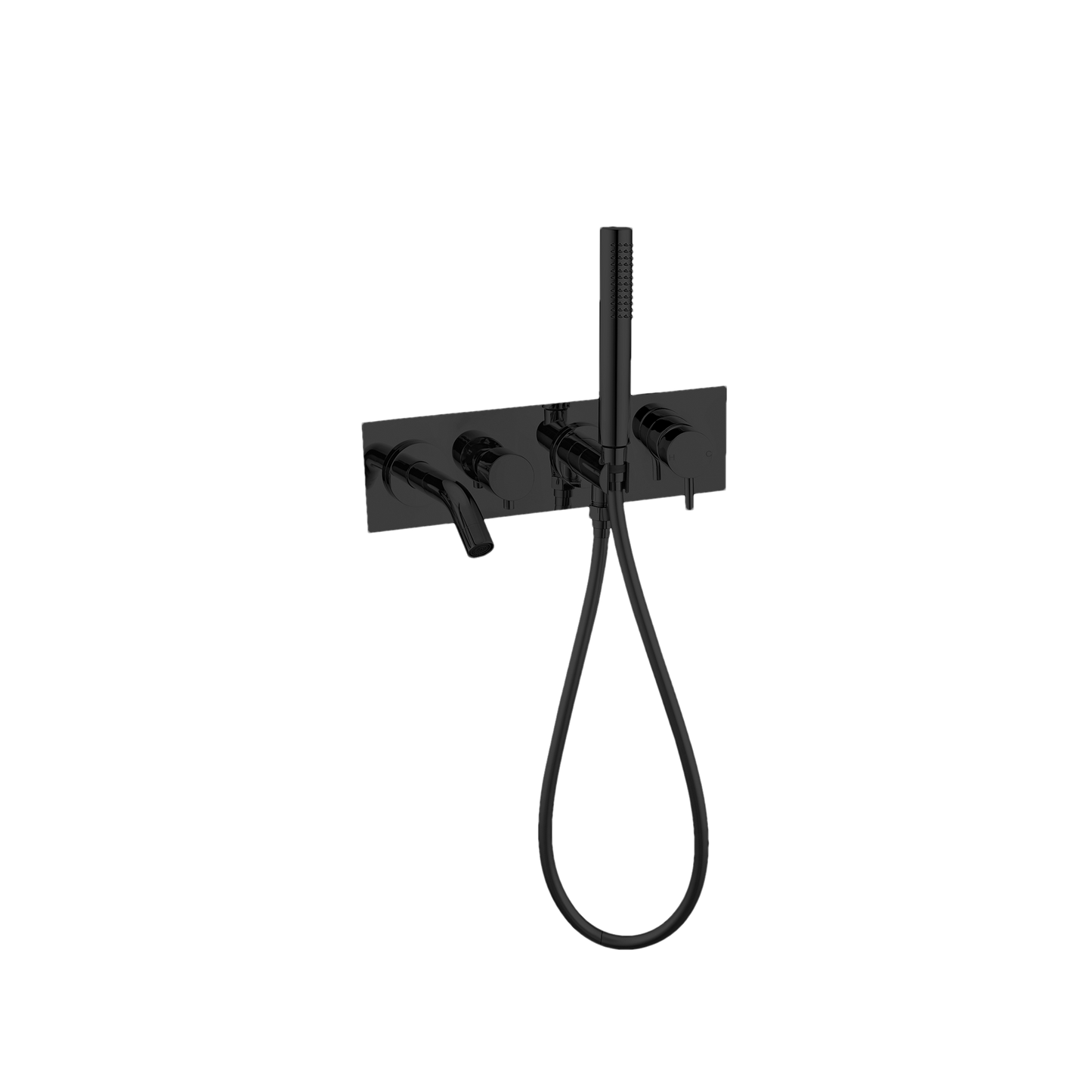 MECCA WALL MOUNT BATH MIXER WITH HAND SHOWER MATTE BLACK