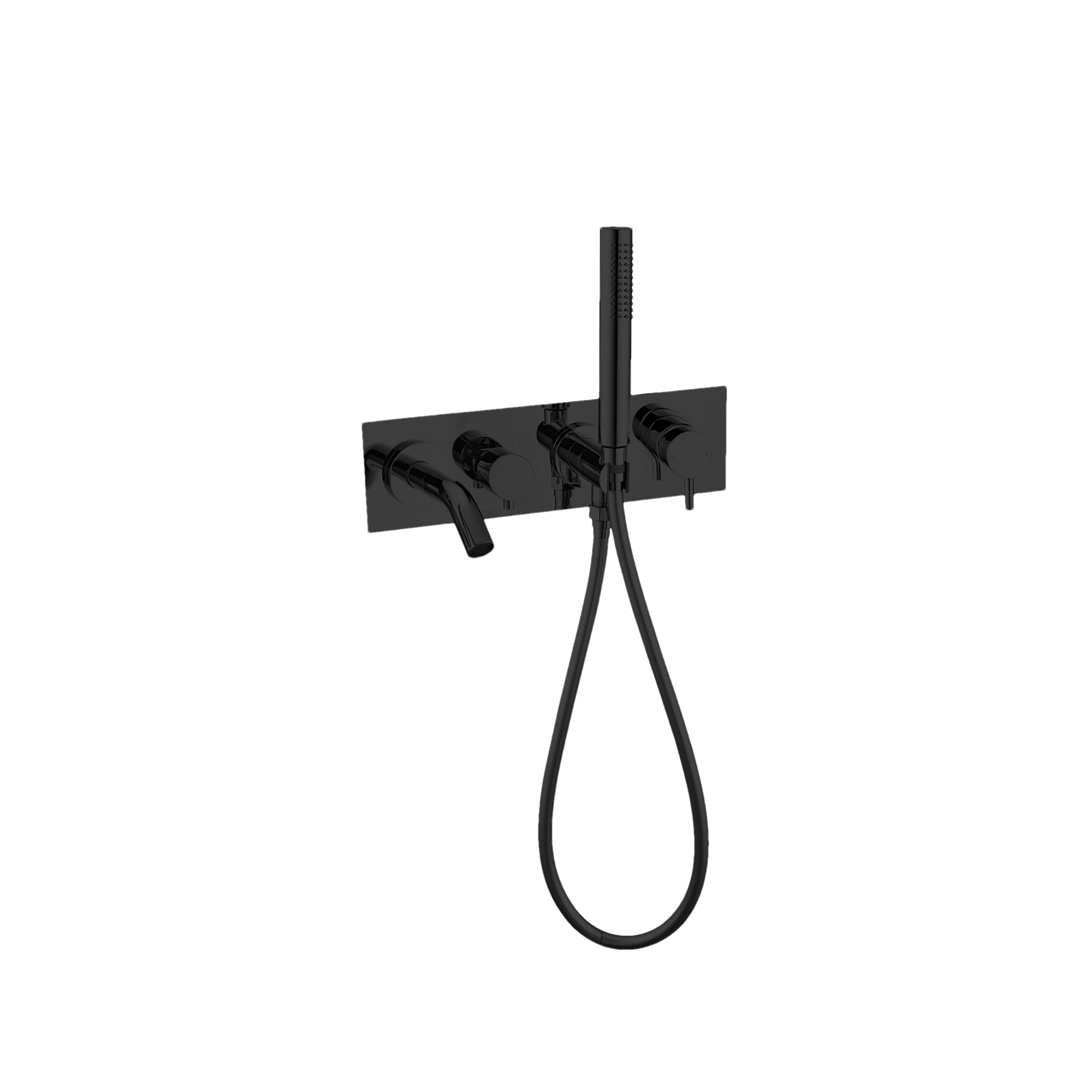 MECCA WALL MOUNT BATH MIXER WITH HAND SHOWER MATTE BLACK
