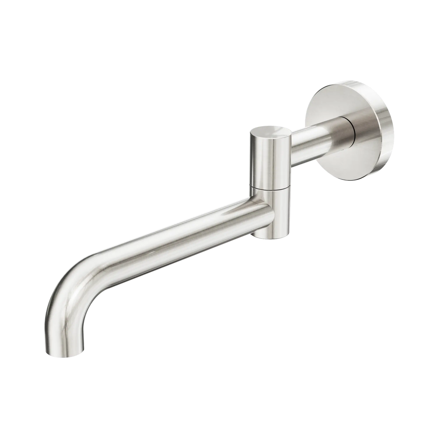 Mecca Wall Mounted Swivel Bath Spout Only 225mm II Brushed Nickel