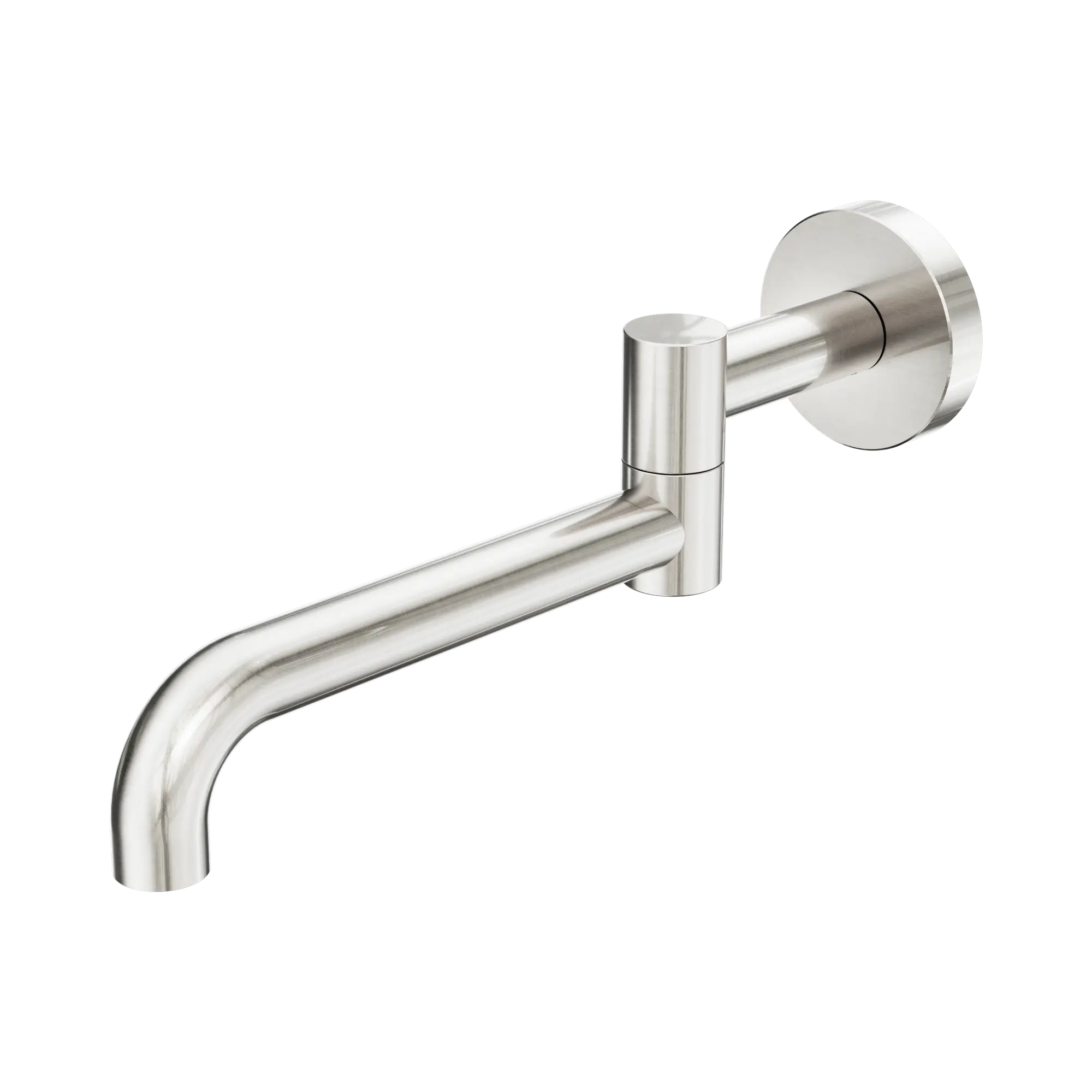 Mecca Wall Mounted Swivel Bath Spout Only 225mm II Brushed Nickel