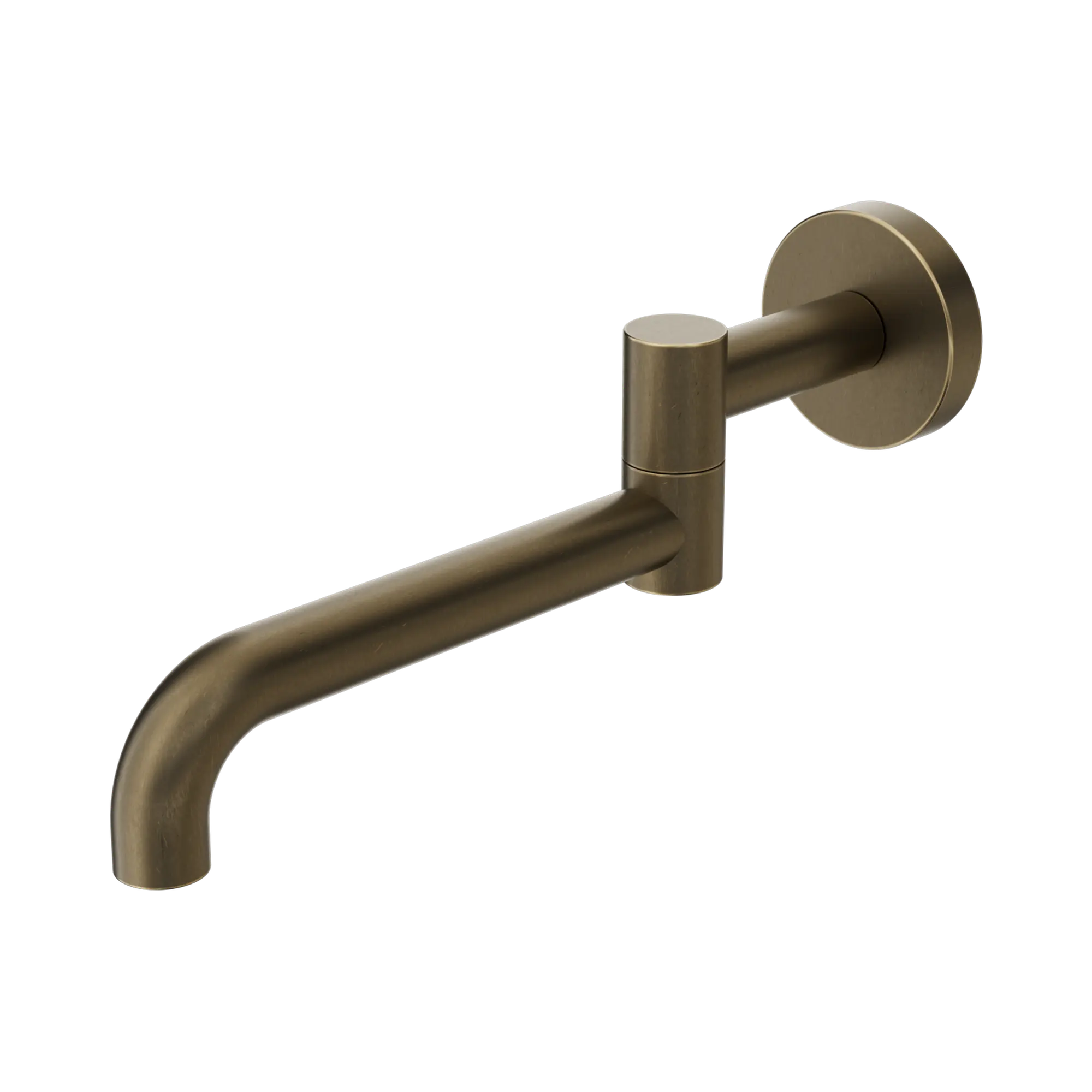 Mecca Wall Mounted Swivel Bath Spout Only 225mm II Tumbled Antique Brass