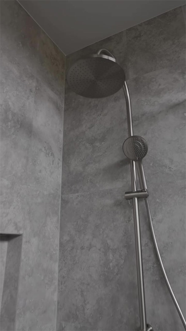 MECCA TWIN SHOWER WITH AIR SHOWER BRUSHED NICKEL