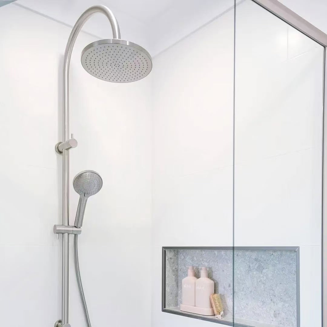 MECCA TWIN SHOWER WITH AIR SHOWER BRUSHED NICKEL