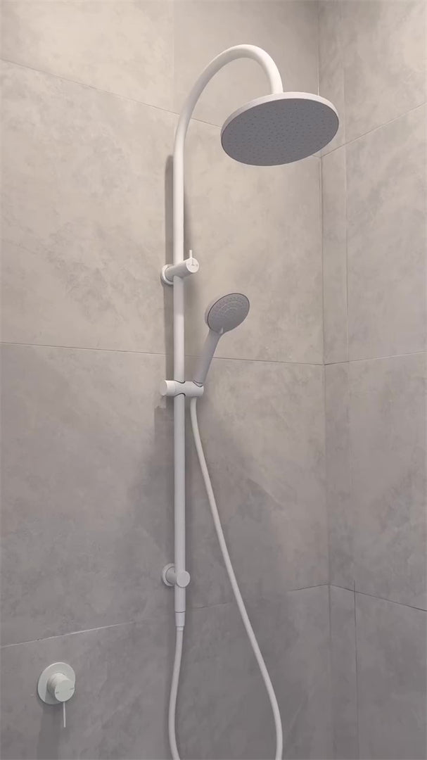 MECCA SHOWER MIXER 80MM PLATE MATTE WHITE