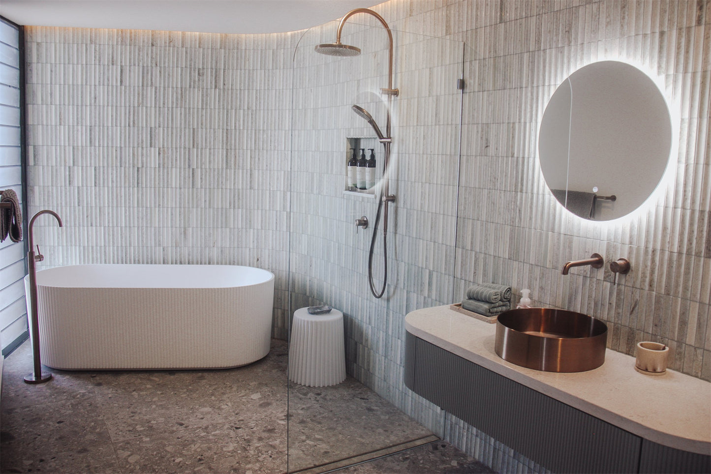 OPAL ROUND 400MM STAINLESS STEEL BASIN BRUSHED BRONZE