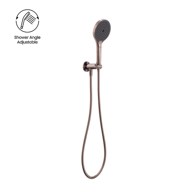 MECCA SHOWER ON BRACKET WITH AIR SHOWER II BRUSHED BRONZE