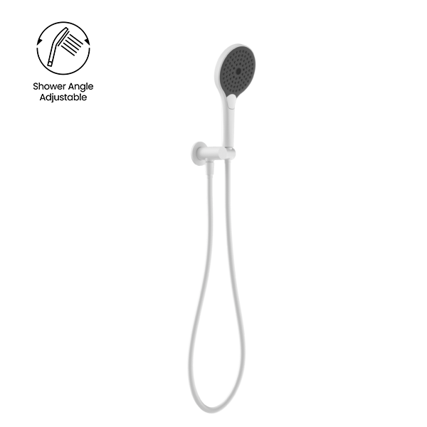 MECCA SHOWER ON BRACKET WITH AIR SHOWER II MATTE WHITE