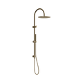 Mecca Twin Shower With Slim Hand Shower Tumbled Antique Brass