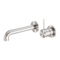 MECCA WALL BASIN/BATH MIXER HANDLE UP 185 MM BN (SEPARATE BACK PLATE) (NR221907D185BN) BRUSHED NICKEL