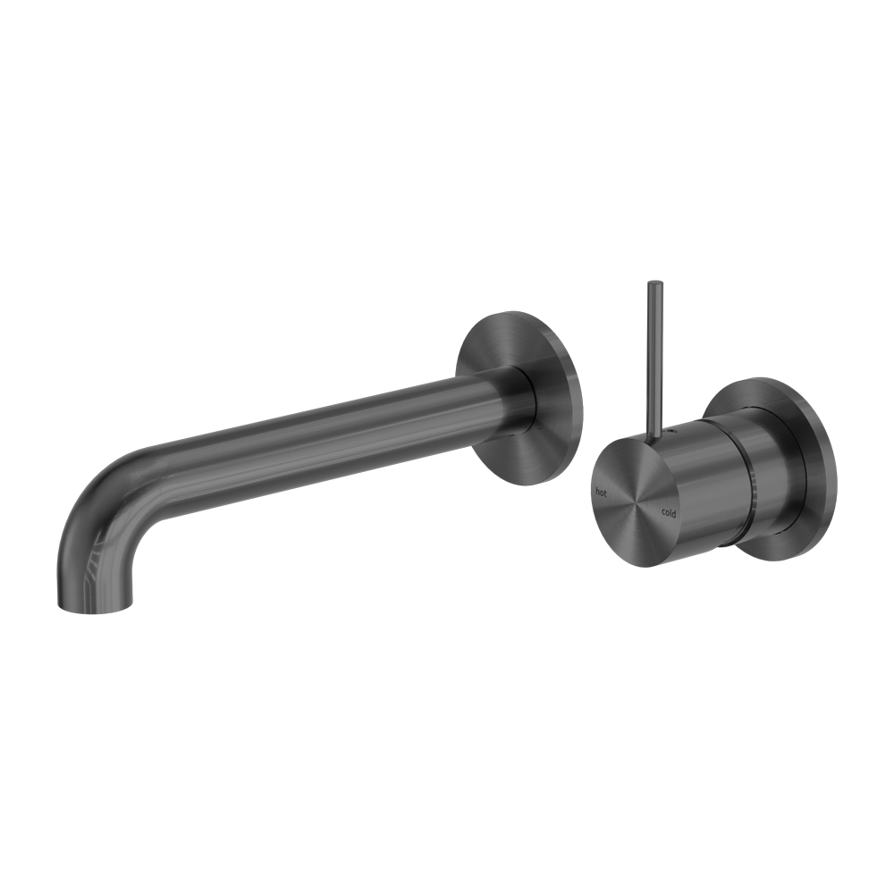 MECCA WALL BASIN/BATH MIXER HANDLE UP 160/185/230 MM GM (SEPARATE BACK PLATE) (NR221907D160/185/230 GM) GUN METAL