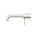 MECCA WALL BASIN/BATH MIXER 120/160/185/230/260MM BRUSHED NICKEL