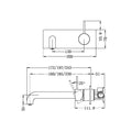 MECCA WALL BASIN/BATH MIXER HANDLE UP 230MM MB (NR221907B230 MB) MATTE BLACK