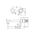 MECCA WALL BASIN/BATH MIXER 160/185/230MM MW ( SEPARATE BACK PLATE ) (NR221907C160/185/230MW) MATTE WHITE