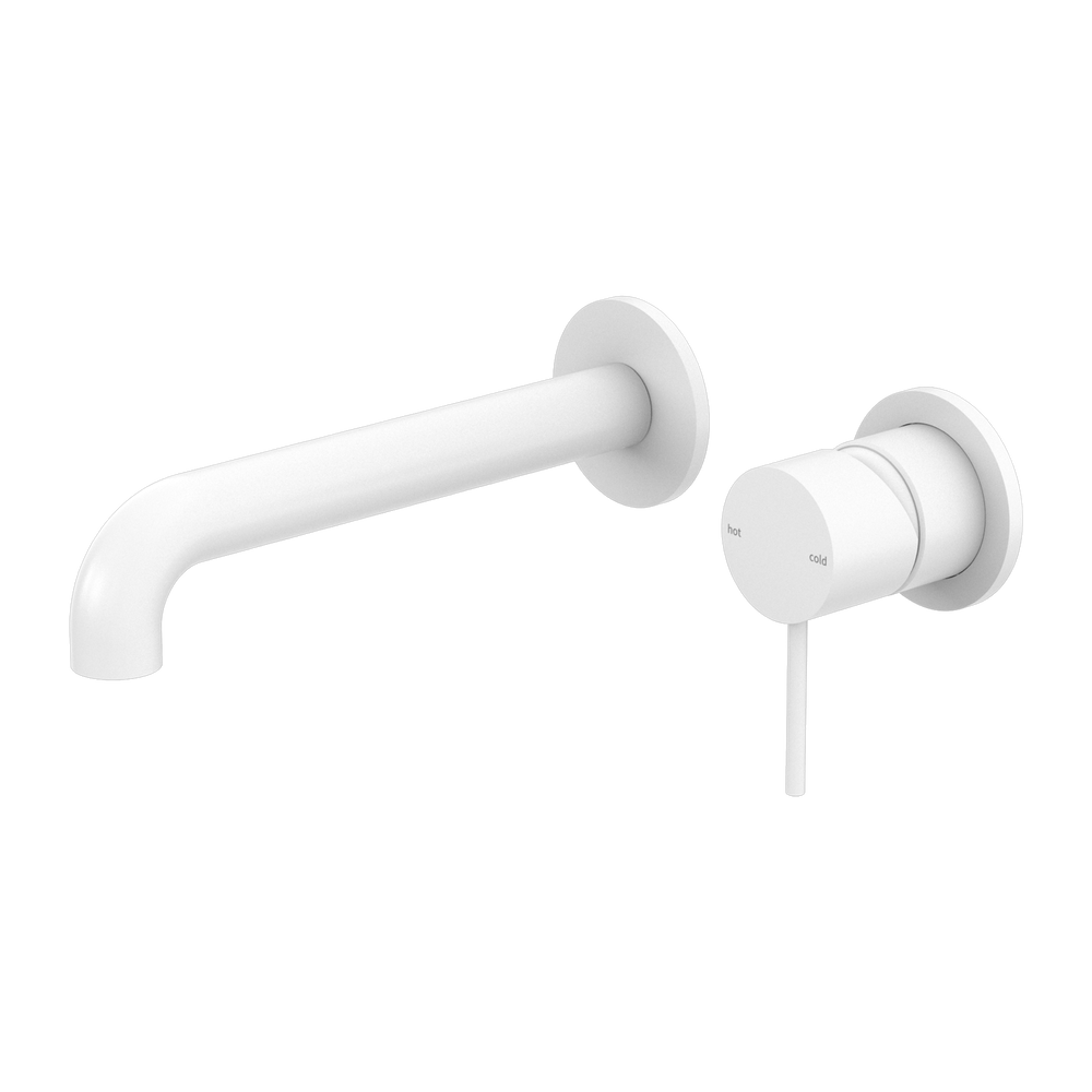 MECCA WALL BASIN/BATH MIXER 160/185/230MM MW ( SEPARATE BACK PLATE ) (NR221907C160/185/230MW) MATTE WHITE