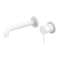 MECCA WALL BASIN/BATH MIXER SEPARATE BACK PLATE 120/160/185/230/260MM MATTE WHITE
