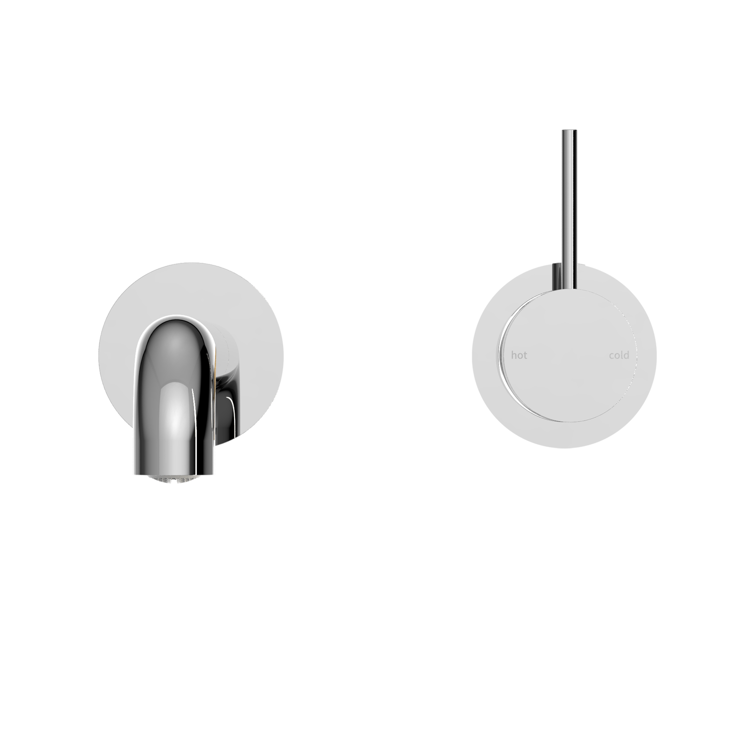 MECCA WALL BASIN/BATH MIXER HANDLE UP 185MM CH (SEPARATE BACK PLATE) (NR221907D185CH) CHROME