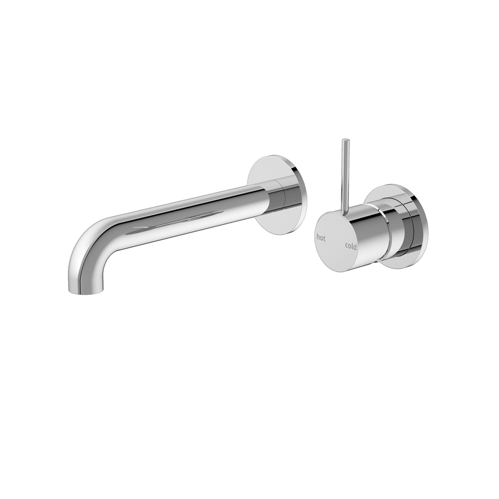 MECCA WALL BASIN/BATH MIXER HANDLE UP 185MM CH (SEPARATE BACK PLATE) (NR221907D185CH) CHROME