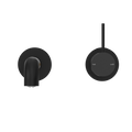 MECCA WALL BASIN/BATH MIXER SEPARATE BACK PLATE HANDLE UP 120/160/185/230/260MM MATTE BLACK