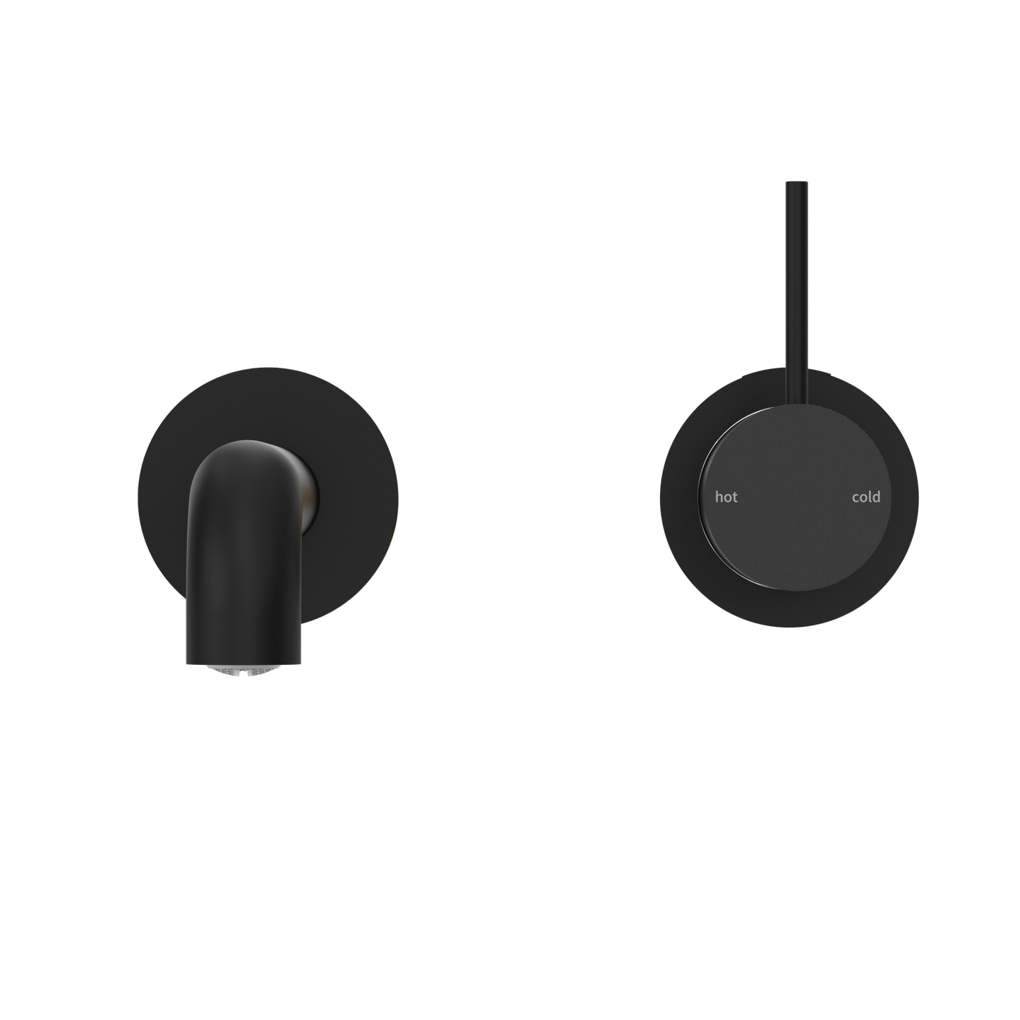 MECCA WALL BASIN/BATH MIXER SEPARATE BACK PLATE HANDLE UP 120/160/185/230/260MM MATTE BLACK
