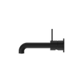 MECCA WALL BASIN/BATH MIXER SEPARATE BACK PLATE HANDLE UP 120/160/185/230/260MM MATTE BLACK