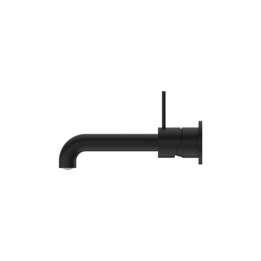 MECCA WALL BASIN/BATH MIXER SEPARATE BACK PLATE HANDLE UP 120/160/185/230/260MM MATTE BLACK
