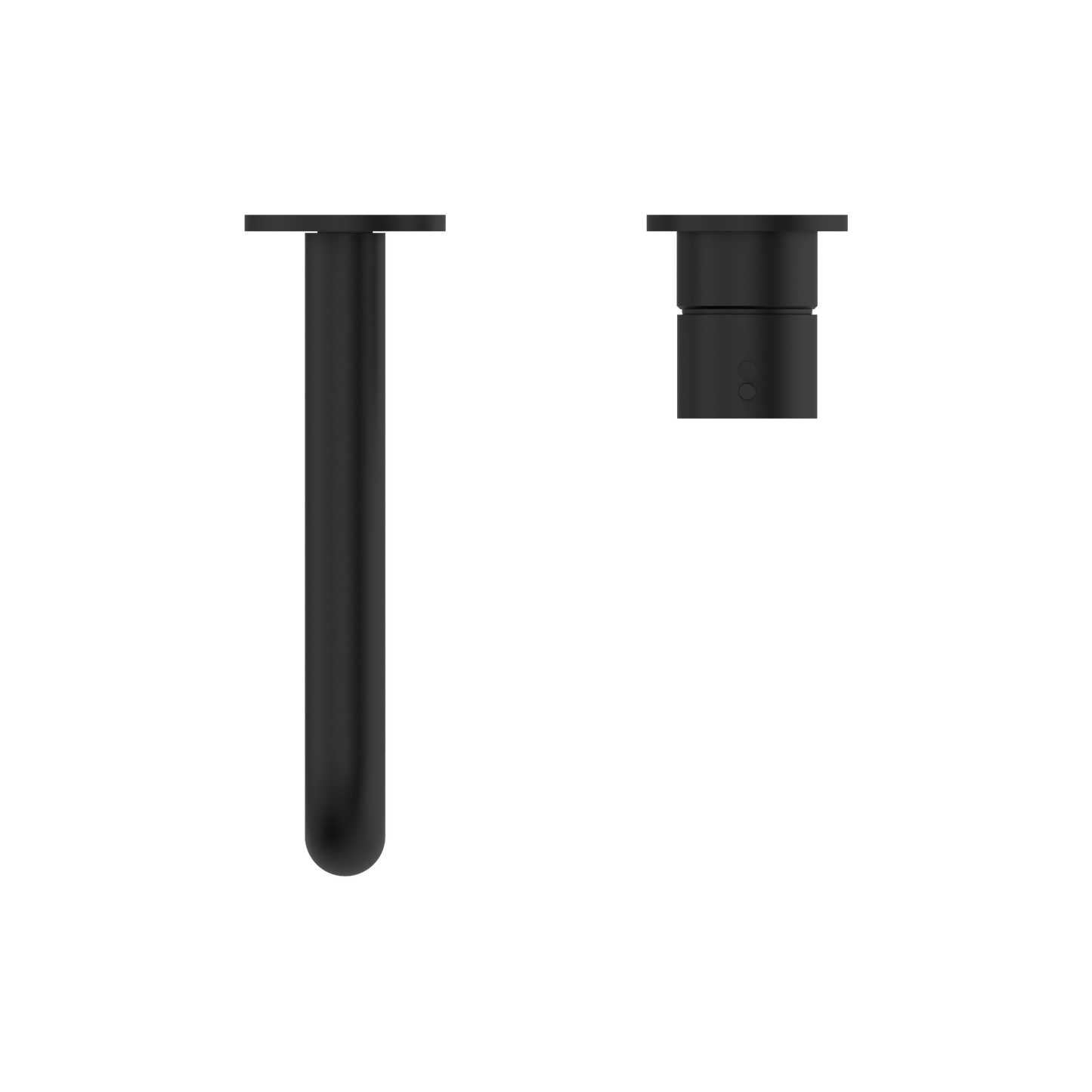 MECCA WALL BASIN/BATH MIXER SEPARATE BACK PLATE HANDLE UP 120/160/185/230/260MM MATTE BLACK