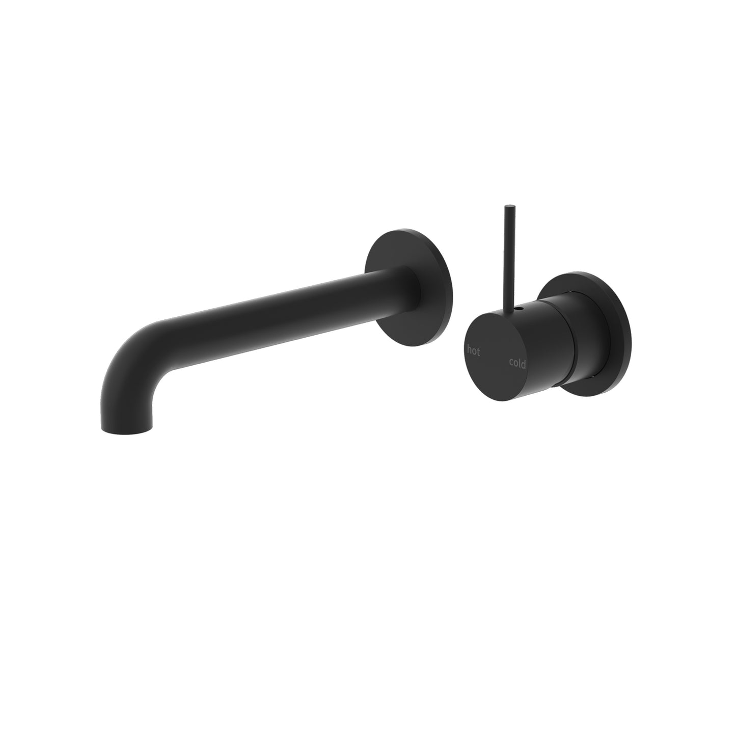 MECCA WALL BASIN/BATH MIXER HANDLE UP 185MM MB (SEPARATE BACK PLATE) (NR221907D185MB) MATTE BLACK