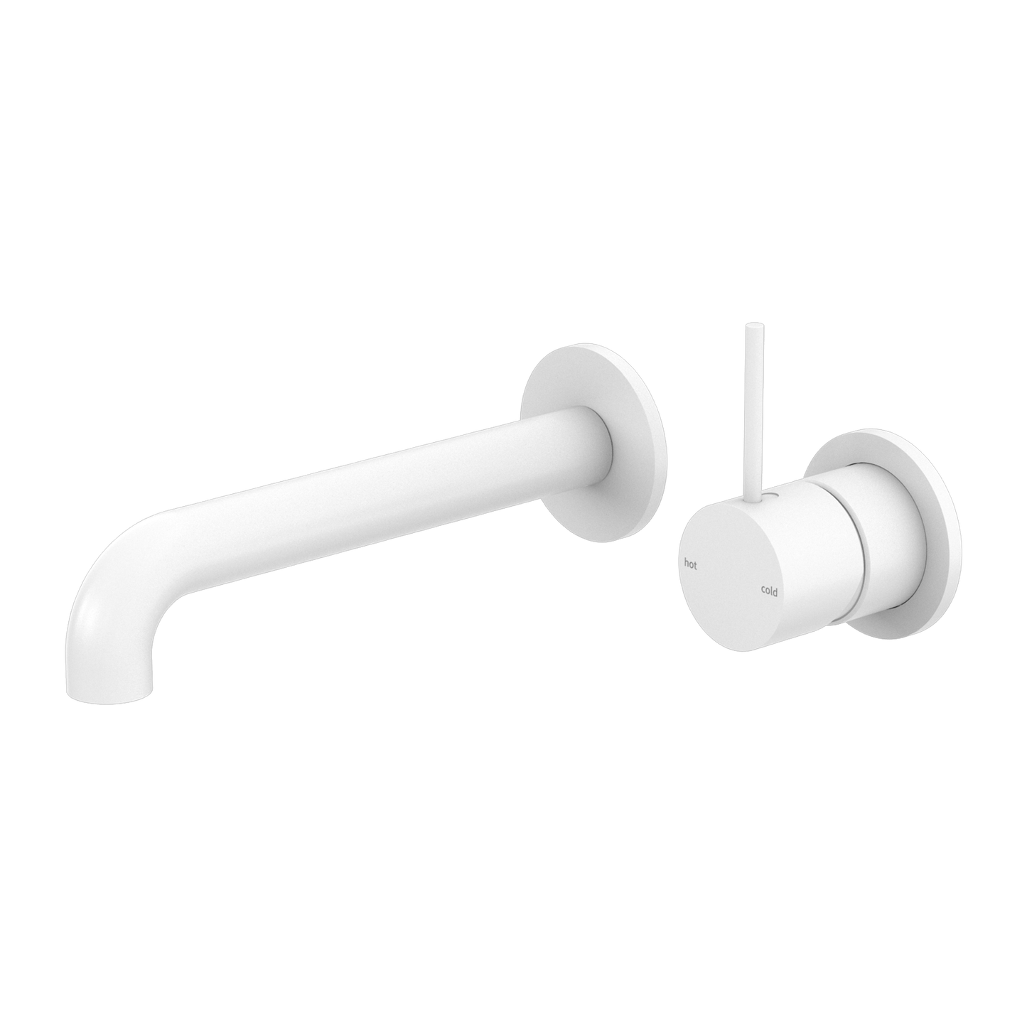 MECCA WALL BASIN/BATH MIXER HANDLE UP 160/185/230MM MW (SEPARATE BACK PLATE) (NR221907D160/185/230MW) MATTE WHITE