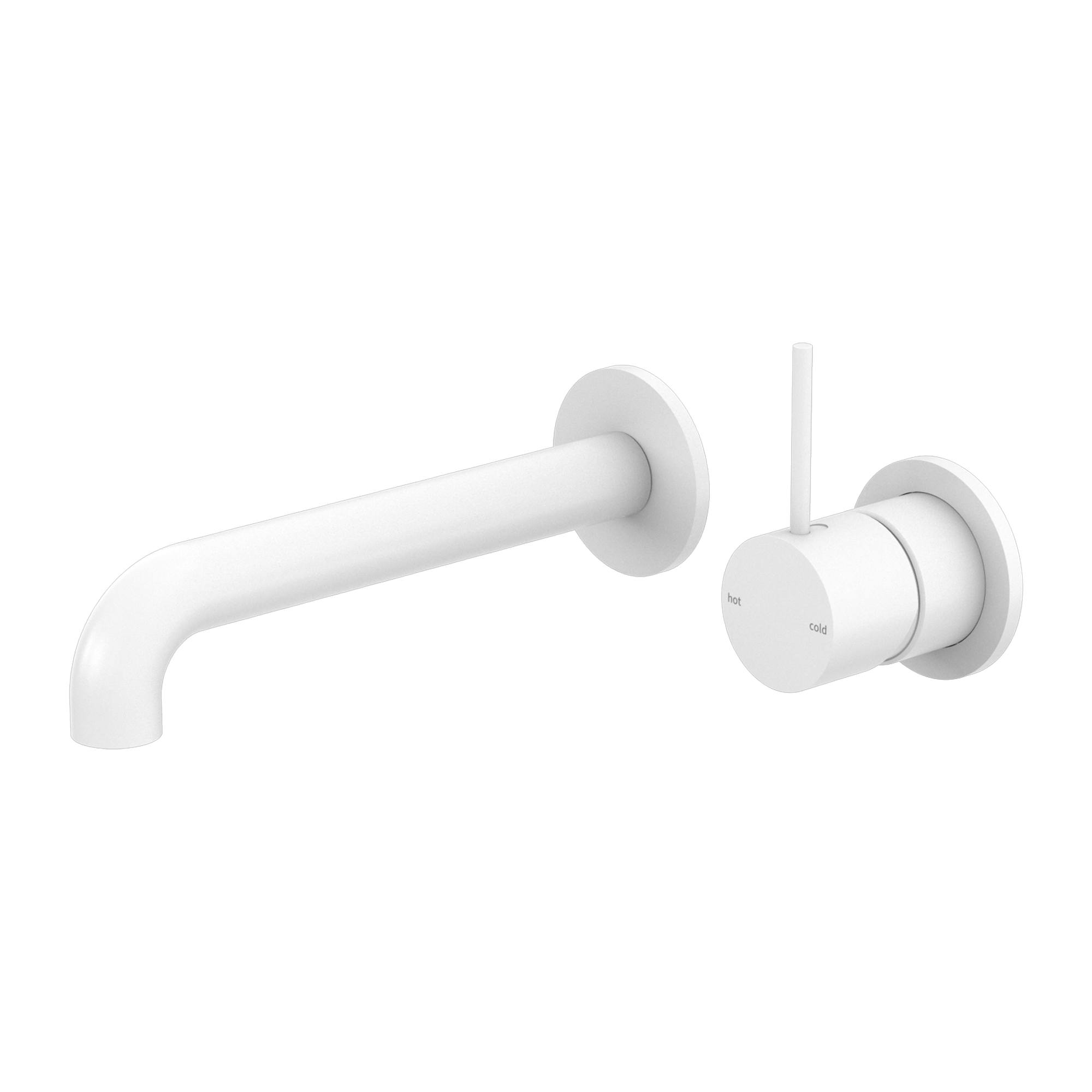 MECCA WALL BASIN/BATH MIXER HANDLE UP 160/185/230MM MW (SEPARATE BACK PLATE) (NR221907D160/185/230MW) MATTE WHITE