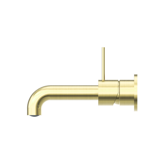 MECCA WALL BASIN/BATH MIXER SEPARATE BACK PLATE HANDLE UP 120/160/185/230/260MM BRUSHED GOLD