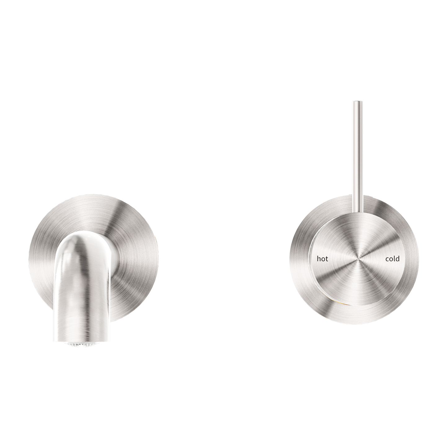 MECCA WALL BASIN/BATH MIXER HANDLE UP 185 MM BN (SEPARATE BACK PLATE) (NR221907D185BN) BRUSHED NICKEL