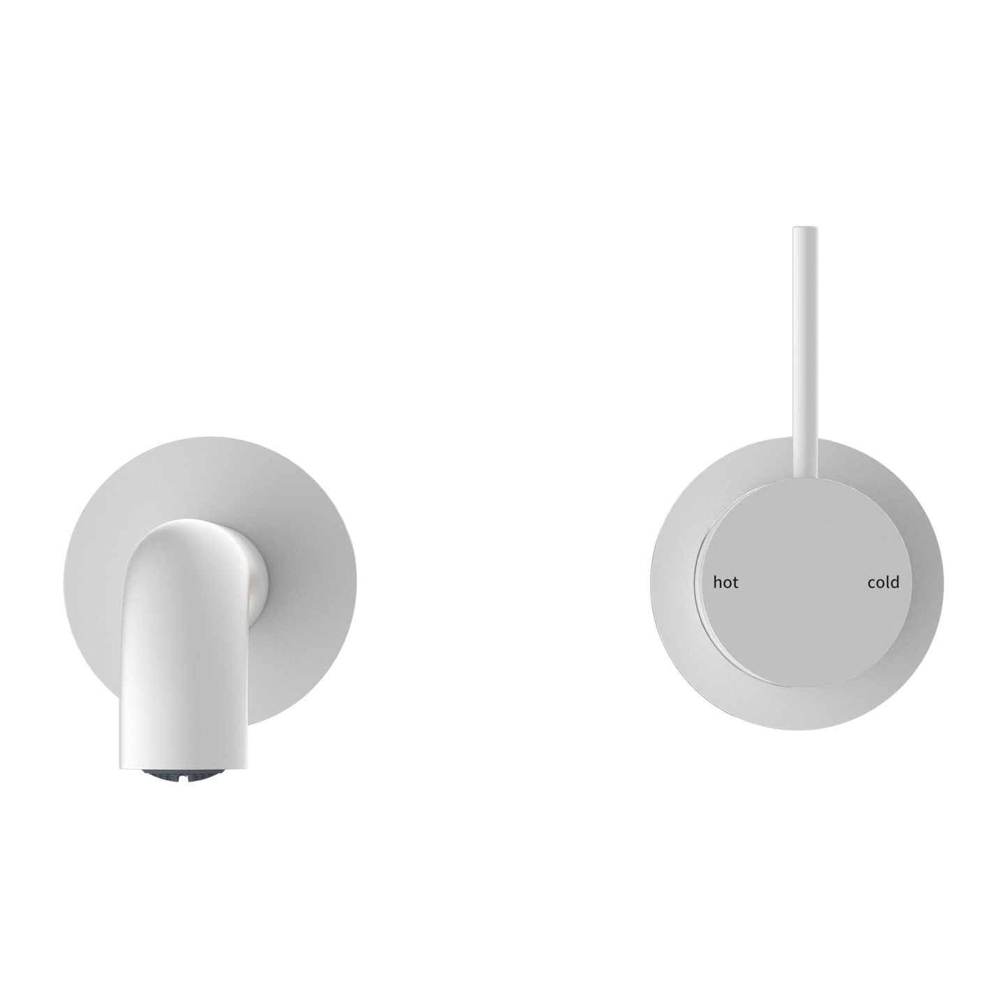 MECCA WALL BASIN/BATH MIXER SEPARATE BACK PLATE HANDLE UP 120/160/185/230/260MM MATTE WHITE