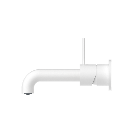 MECCA WALL BASIN/BATH MIXER SEPARATE BACK PLATE HANDLE UP 120/160/185/230/260MM MATTE WHITE