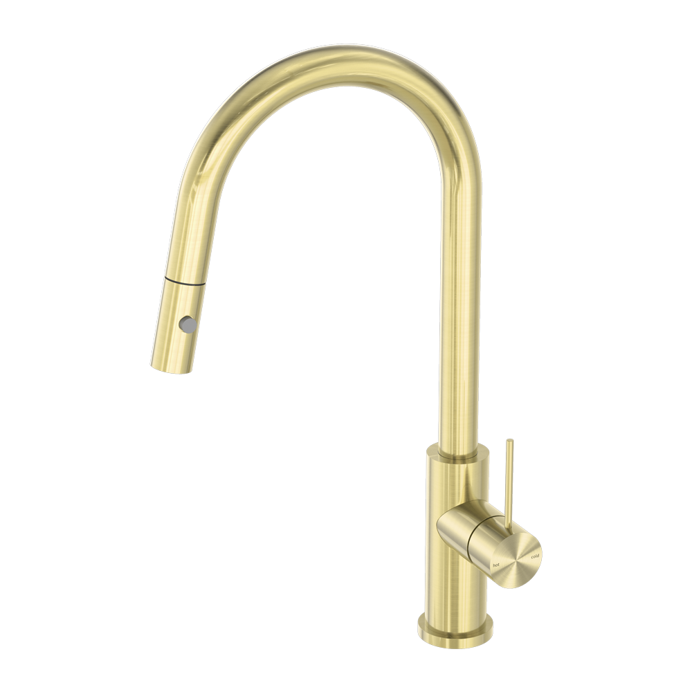 MECCA PULL OUT SINK MIXER WITH VEGIE SPRAY FUNCTION BRUSHED GOLD