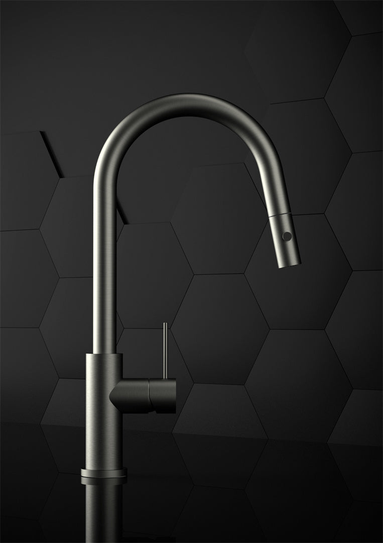 MECCA PULL OUT SINK MIXER WITH VEGIE SPRAY FUNCTION BRUSHED NICKEL