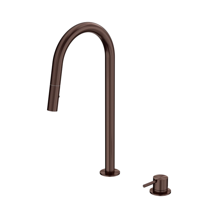 Mecca Hob Mounted Pull Out Sink Mixer Rome Bronze