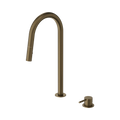 Mecca Hob Mounted Pull Out Sink Mixer Tumbled Antique Brass